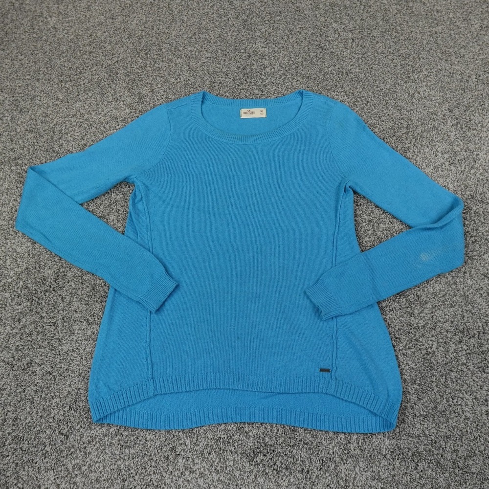 Hollister Sweater Womens M Blue Knit Pullover Sweatshirt Casual Preppy Surf HCO - Picture 1 of 13